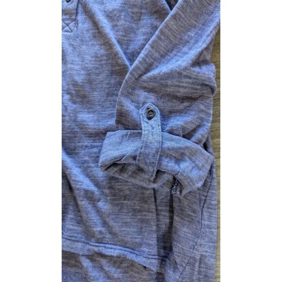 Womens Spirit Knit Top Blue Heather Roll Tab Sleeve Size Small - Picture 5 of 7